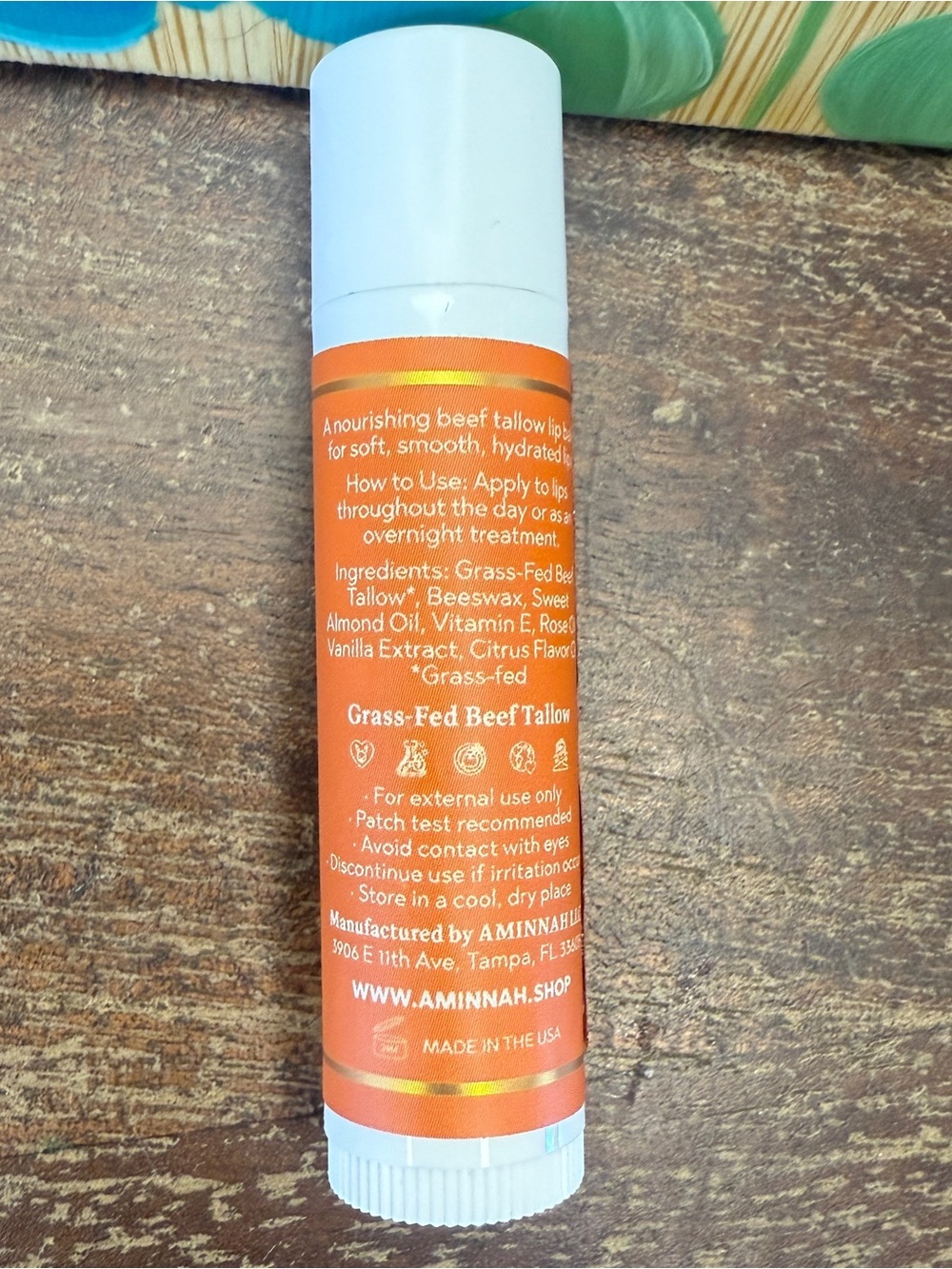 Aminnah Velvet Youthful Cloud Tallow Plumping Lip Balm - Orange Flavor, 0.5 oz - Picture 5 of 10